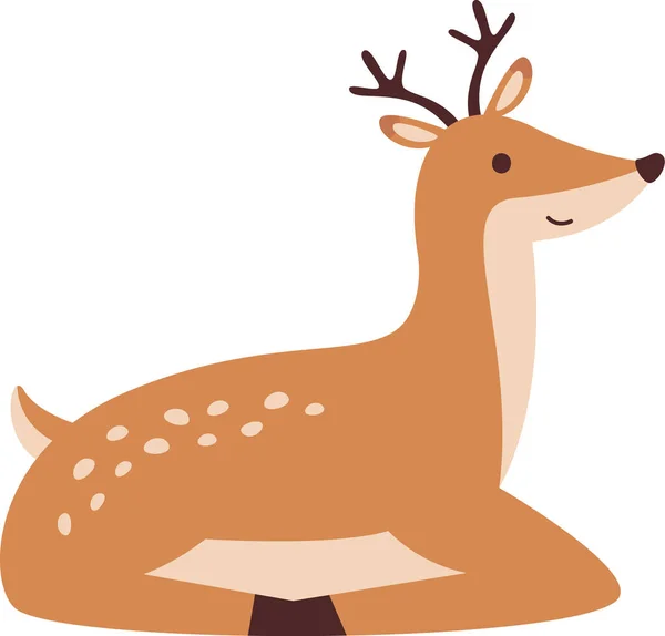 Deer Animal Lying Vector Illustration — Stock Vector