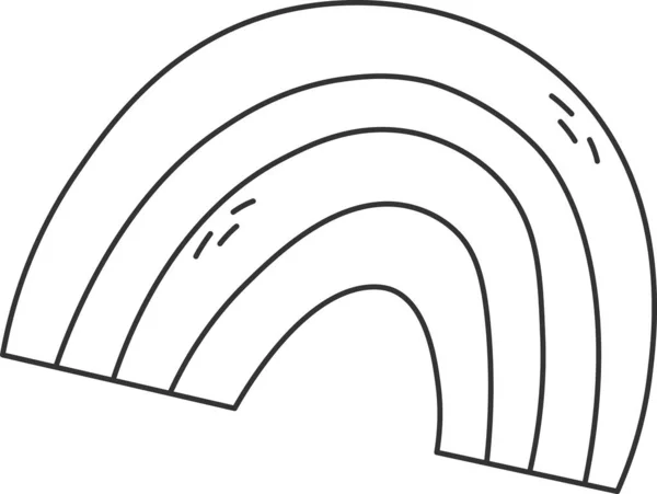 Rainbow Lined Doodle Vector Illustration — Stockový vektor