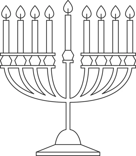 Judaica Hanukkah Menorah Vector Ilustração —  Vetores de Stock