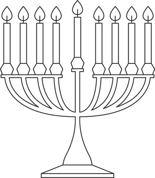 Jewish Hanukkah Menorah Vector Illustration — Stock Vector