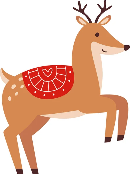 Christmas Deer Animal Vector Illustration — Stock Vector