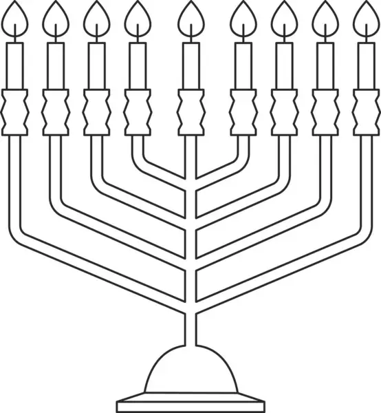 유대인 Hanukkah Menorah 일러스트레이션 — 스톡 벡터