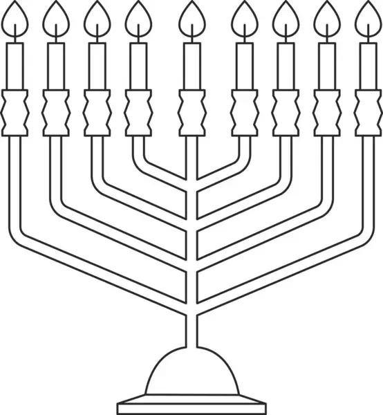 犹太Hanukkah Menorah病媒说明 — 图库矢量图片