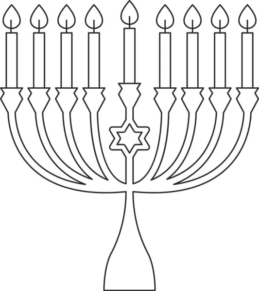 Judaica Hanukkah Menorah Vector Ilustração — Vetor de Stock
