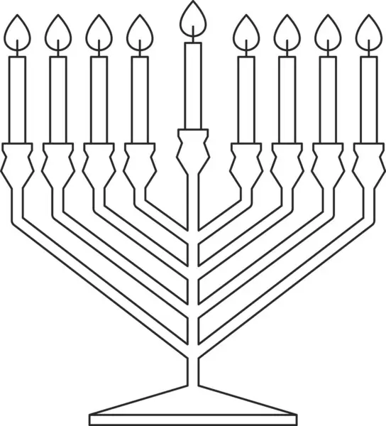 Jewish Hanukkah Menorah Vector Illustration — Stock Vector