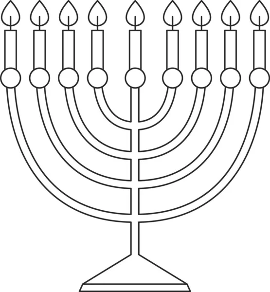 犹太Hanukkah Menorah病媒说明 — 图库矢量图片