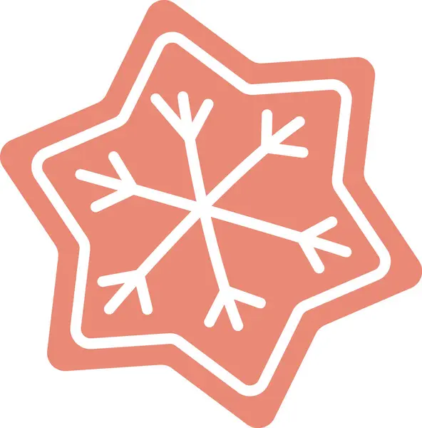 Lebkuchen Plätzchen Schneeflocke Vektor Illustration — Stockvektor