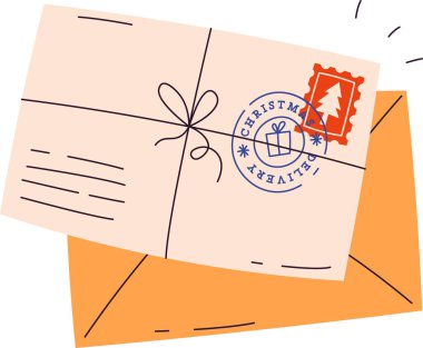 Noel Baba Vektör İllüstrasyonuna Mektup