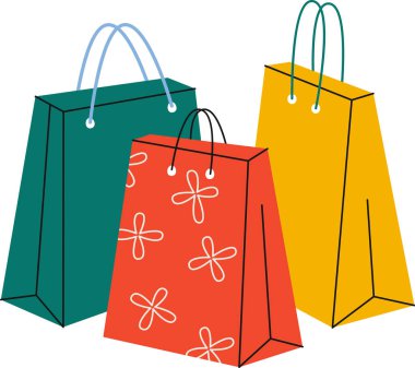 Alışveriş Kağıdı Torbası Vektör İllüstrasyonu