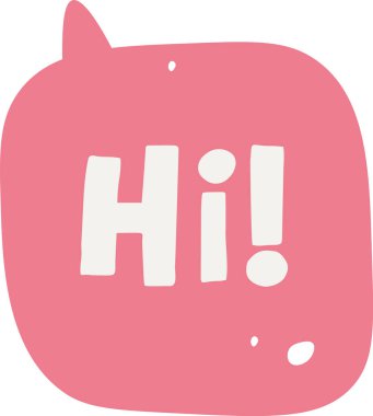 Merhaba Konuşma Baloncuğu Vektörü İllüstrasyonu