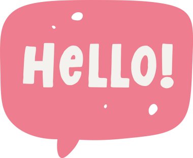 Merhaba konuşma balonu vektör illüstrasyonu