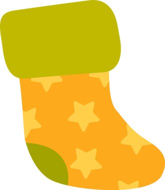 Noel Çorabı Aksesuar Vektör İllüstrasyonu