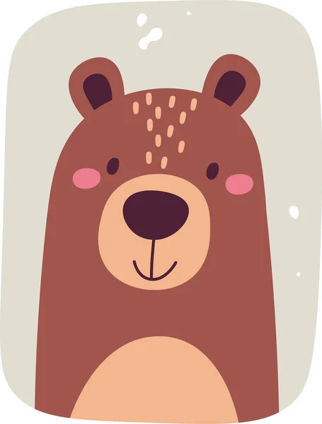 Векторная Иллюстрация Портрета Медведя — стоковый вектор