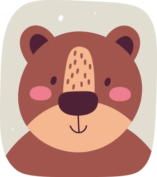 Medve Állat Portré Vektor Illusztráció — Stock Vector