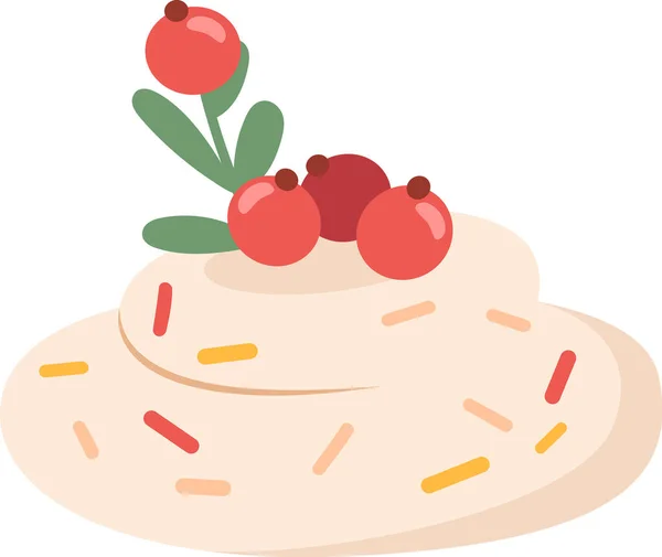 Sweet Cream Berries Vector Illustration — Stock Vector