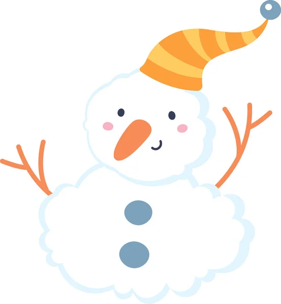 Sneeuwman Met Hoed Vector Illustratie — Stockvector