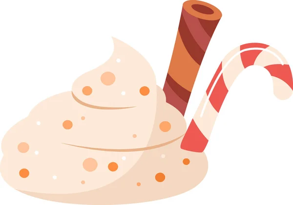 Zoete Crème Met Snoepjes Vector Illustratie — Stockvector
