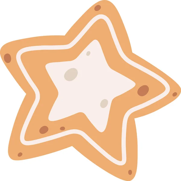 Illustrazione Vettoriale Del Pan Zenzero Star Cookie — Vettoriale Stock