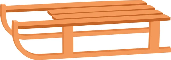 Wooden Snow Sledge Vector Illustration — Stock Vector
