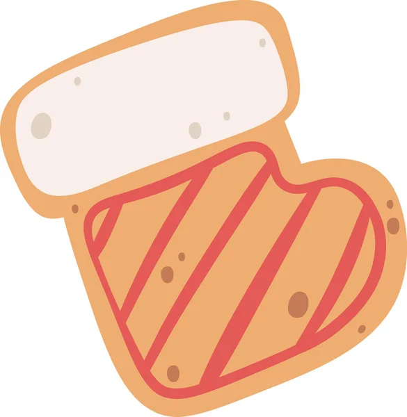 Lebkuchen Socke Cookie Vector Illustration — Stockvektor