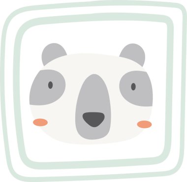 Panda Yüzlü Portre Vektörü İllüstrasyonu