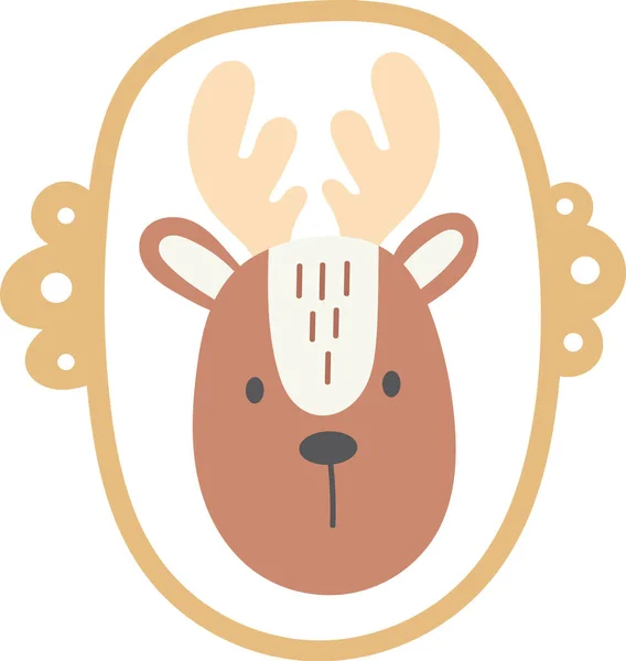 Deer Face Portrait Vector Illustration — Stock Vector