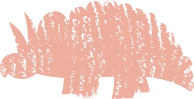 Dinozor Grunge Siluet Vektör İllüstrasyonu