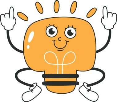 Işıklandırma Lambası Karakteri Vektör İllüstrasyonu