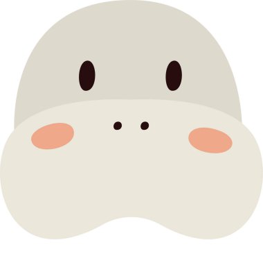 Hippo Hayvan Yüzü Vektörü İllüstrasyonu