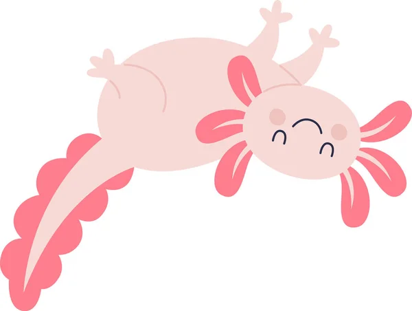 Axolotl Funny Amphibian Vector Illustration — Stockový vektor