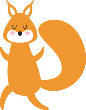 Çocuksu Sincap Hayvan Vektörü İllüstrasyonu