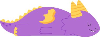 Bebek Ejderha Uyuyan Vektör İllüstrasyonu