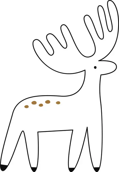 Elk Animal Lined Vector Ilustración — Archivo Imágenes Vectoriales
