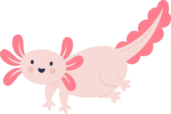 Axolotl Grappige Amfibie Vector Illustratie — Stockvector