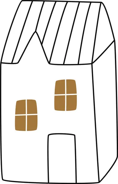 Ilustrasi Vektor Tanpa Batas Bangunan Rumah - Stok Vektor