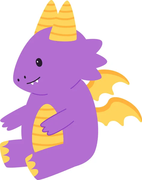 Baby Dragon Sitting Vector Illustration — Stockvektor