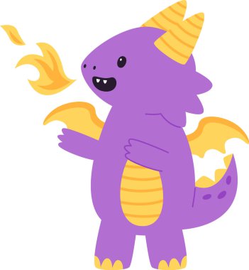 Şirin bebek ejderha vektör çizimi