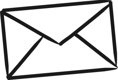 Harf Zarfı Doodle Vektör İllüstrasyonu