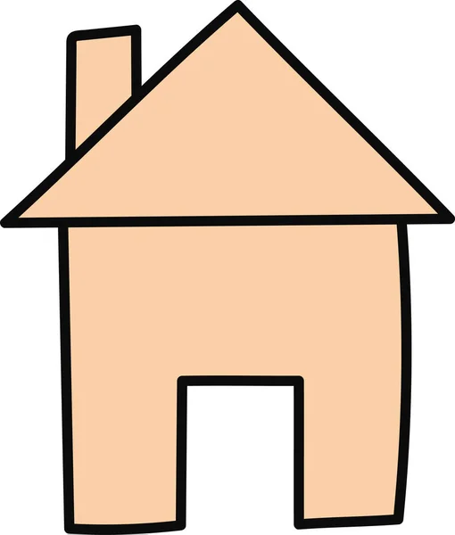 Home Ikoon Doodle Vector Illustratie — Stockvector