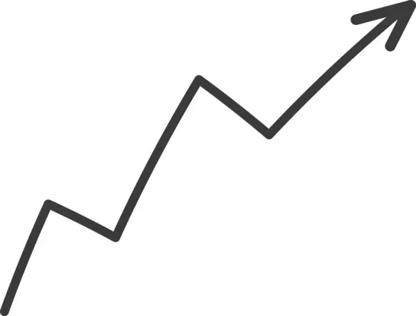 Gráfico Crecimiento Flecha Doodle Vector Ilustración — Vector de stock