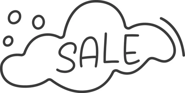 Sale Lettering Cloud Doodle Vector Illustration — Stock Vector