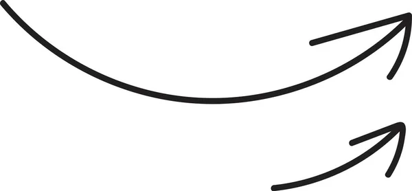 Frecce Curve Doodle Vettoriale Illustrazione — Vettoriale Stock