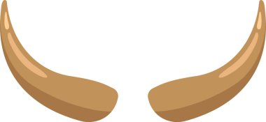 Boğa Hayvanı Boynuzu Vektör İllüstrasyonu