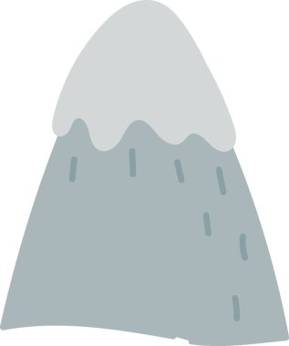 Çocukça Dağ Manzarası Vektör Çizimi