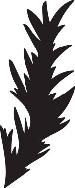 Tropikal Yaprak Siluet Vektör İllüstrasyonu