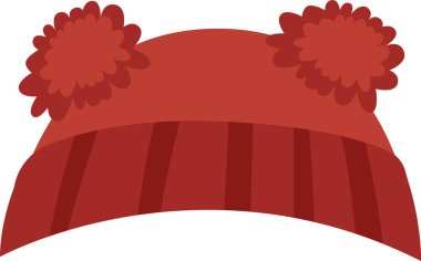 Kış Pamuk Şapka Vektör İllüstrasyonu