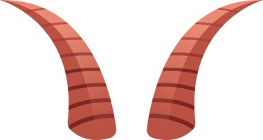 Keçi Hayvanı Boynuzu Vektör İllüstrasyonu