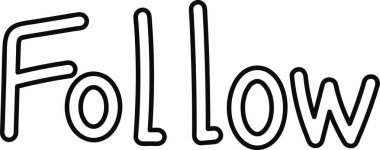 Harfli Doodle Vektör Resmini Takip Et