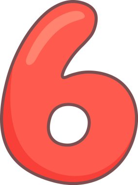 Altı Çizgi Roman Sayısı Vektör İllüstrasyonu