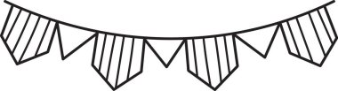 Bayraklar Garland Doodle Vektör İllüstrasyonu